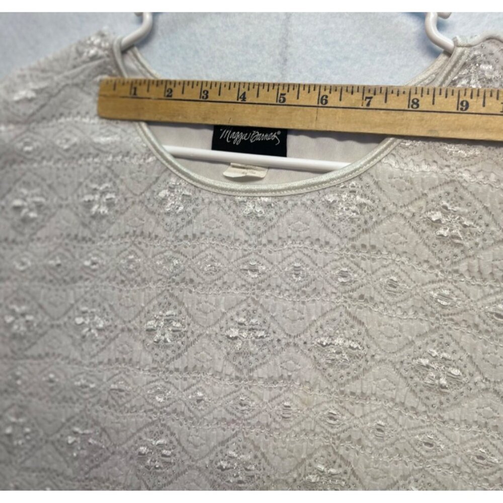 Maggie Barnes Plus Size 5X Top Blouse Short Sleeve Sparkly Pullover - Picture 8 of 9
